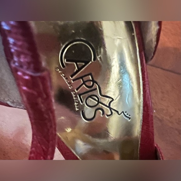 Gorgeous Cherry Red Cross Strap Carlos Santana Heel. Great condition. Size 6 - Picture 6 of 6